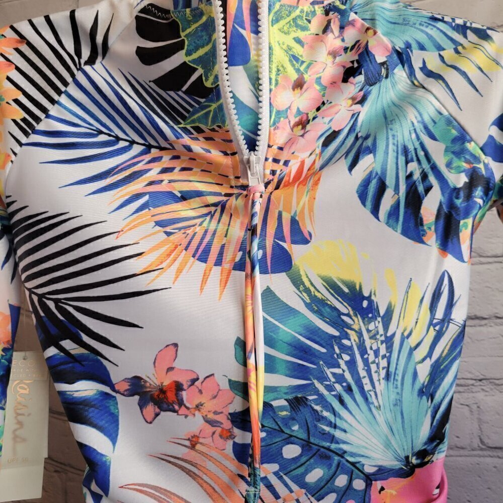 Womens Raisins Haleiwa Back Zip Rashguard Swim Top - Picture 7 of 7